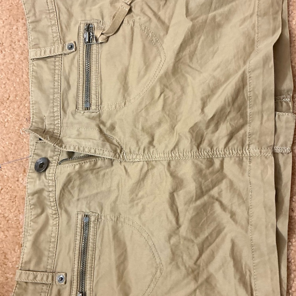 Express Tan Mini Skirt with Zipper Details